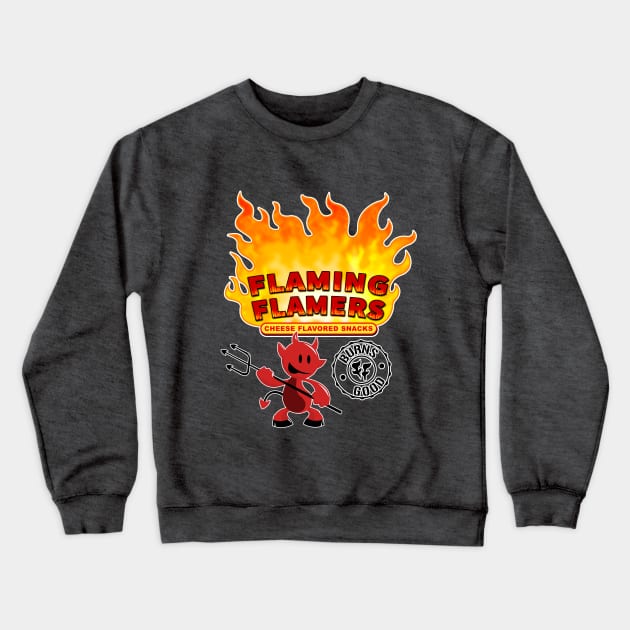 Flaming Flamers logo Crewneck Sweatshirt by Hell Creek Studios